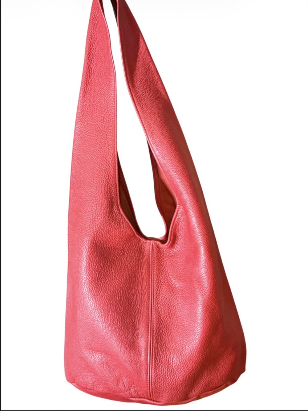 Large classic red leather hobo tote shoulder bag Women’s purses